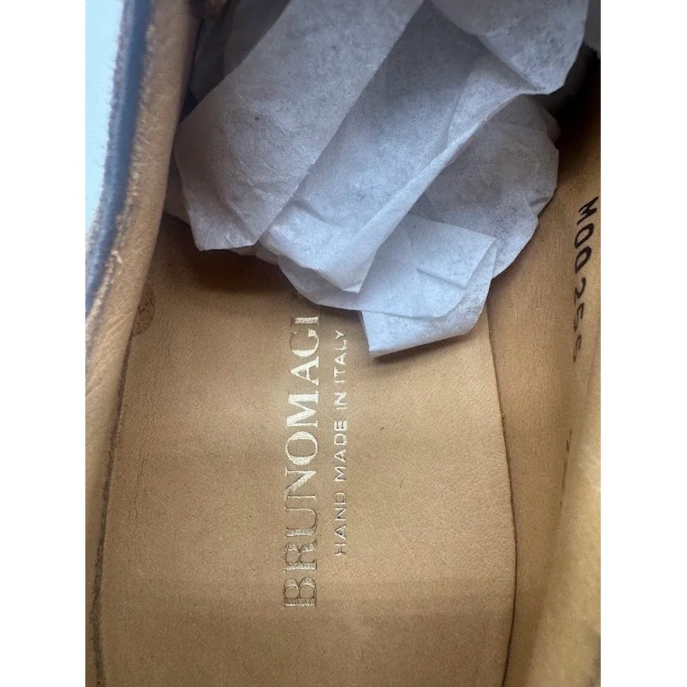Bruno Magli Drago MOD 255 Mens Brown Suede Derby Shoes Italy 7.5 M Box Dust Bag